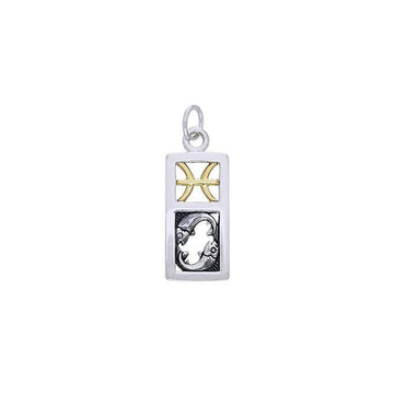 Pisces Silver and 14k Gold accent Charm MCM294 - Jewelry